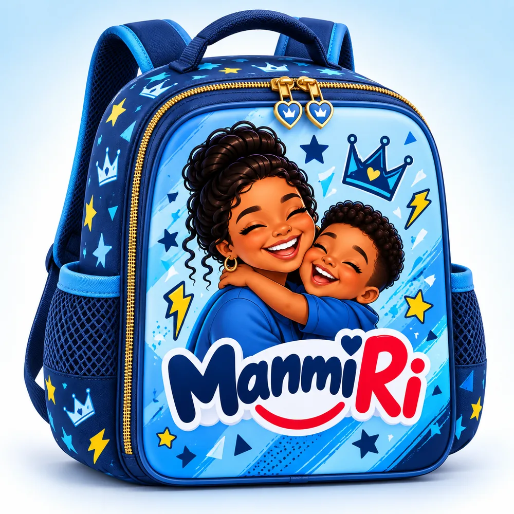 Blue Mammi Ri school backpack for boys